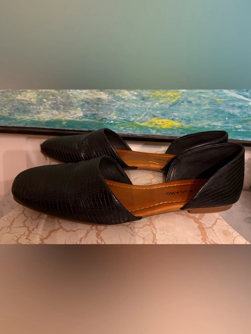 Lucky Brand Women's Black Textured D'Orsay Flats